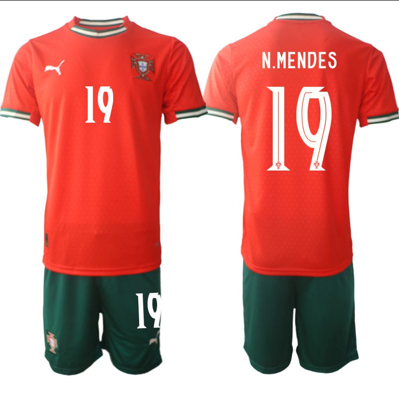 Men 2025-2026 Season Portugal home red #19 Soccer Jersey->portugal jersey->Soccer Country Jersey